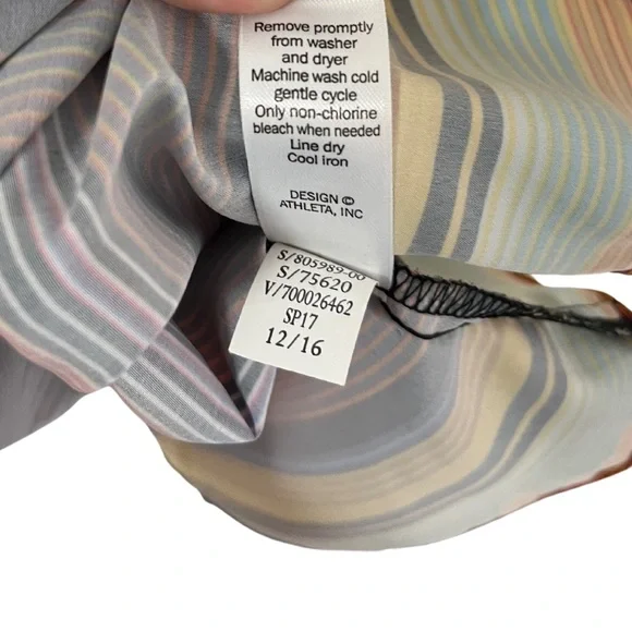 Athleta Havana Maxi Dress Sz Large Multicolor Rainbow Stripe Athletic Sleeveless - Picture 7 of 8